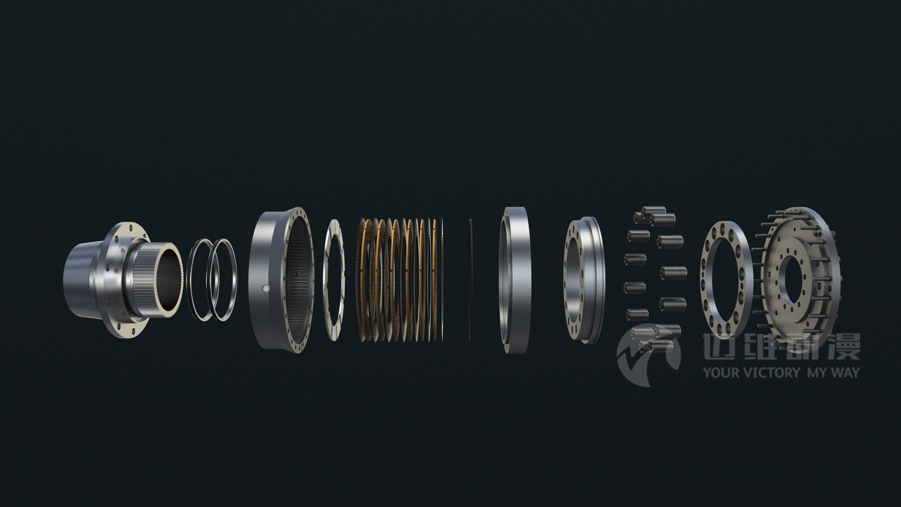 濕式制動系統(tǒng)原理三維動畫 濕式制動系統(tǒng)原理三維動畫