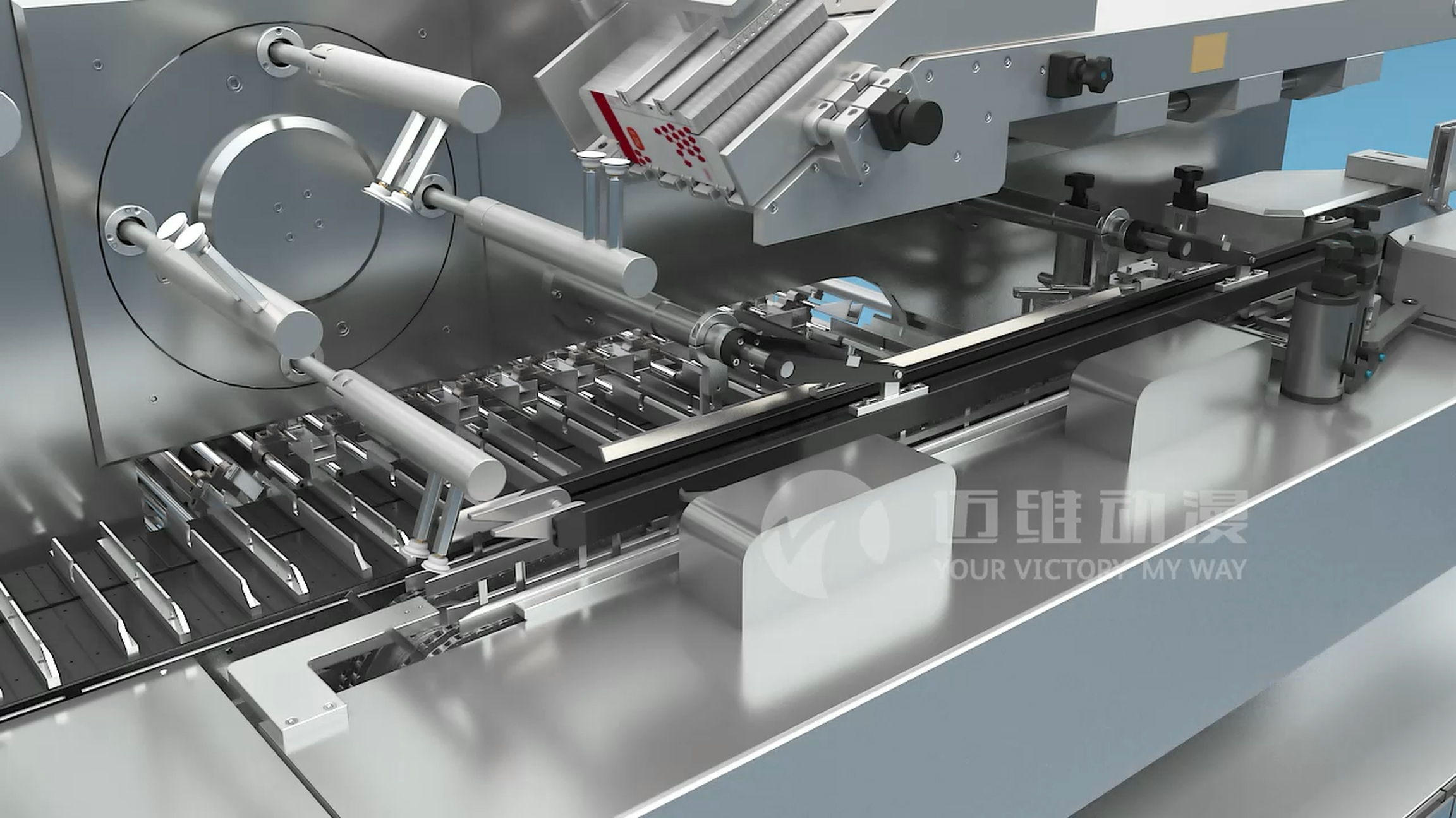 制藥包裝機械生產(chǎn)線三維動畫展示(圖4) 制藥包裝機械生產(chǎn)線三維動畫展示(圖4)