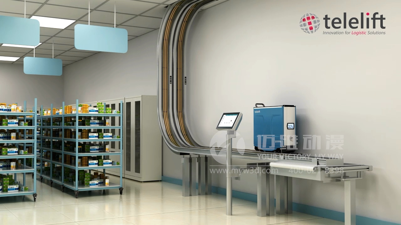 醫(yī)院智能軌道AGV小車三維動(dòng)畫展示(圖3) 醫(yī)院智能軌道AGV小車三維動(dòng)畫展示(圖3)