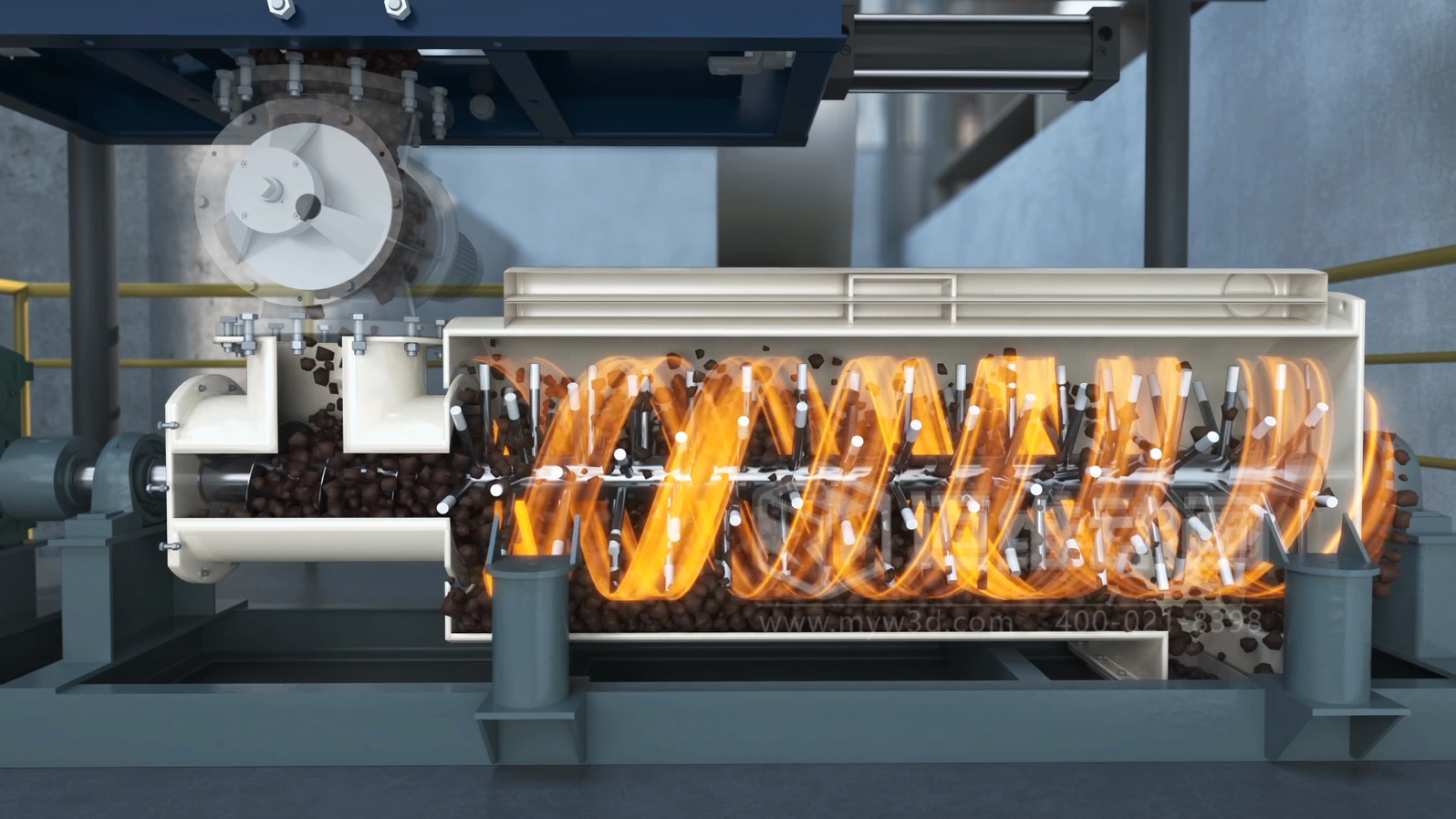 污泥干化旋流低溫干化處理技術(shù)三維動畫展示(圖1) 污泥干化旋流低溫干化處理技術(shù)三維動畫展示(圖1)