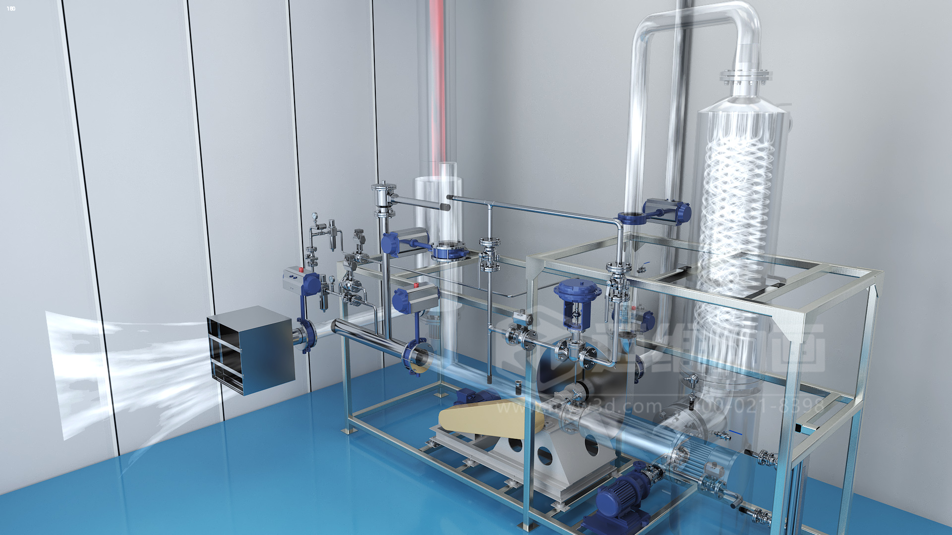 氮?dú)饷荛]循環(huán)型噴霧干燥機(jī)三維動畫(圖4)