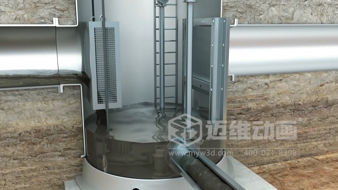 環(huán)保項目競標突圍關(guān)鍵：三維動畫直觀解析一體化智能截污井 “截污、分流、監(jiān)測” 全流程原理(圖3)