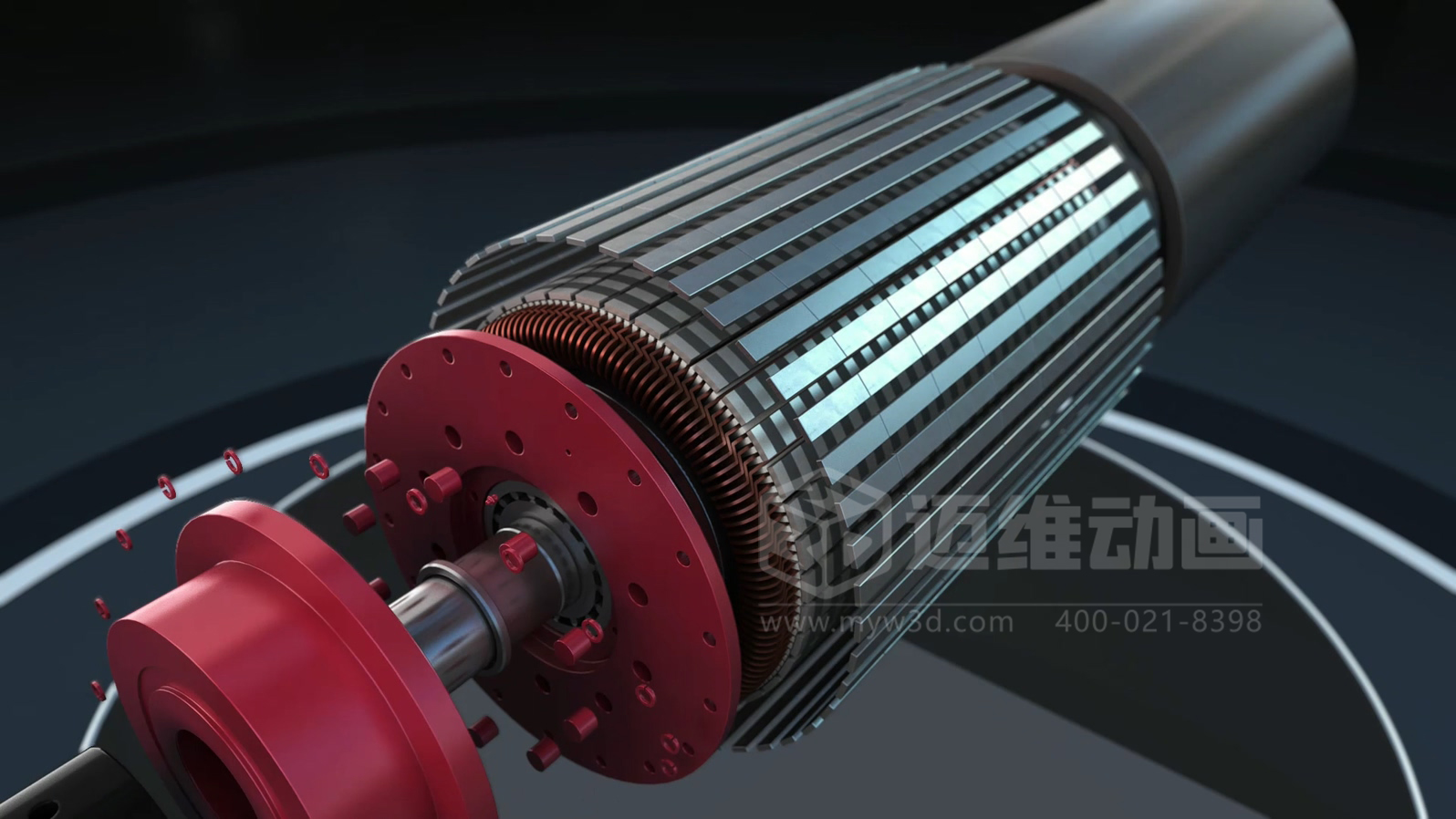 電機(jī)企業(yè)選型必看！三維動(dòng)畫還原永磁直驅(qū)電機(jī)全場景表現(xiàn)：從結(jié)構(gòu)、效能到場景應(yīng)用，可視化看懂 “無齒輪驅(qū)動(dòng)” 黑科技(圖2)