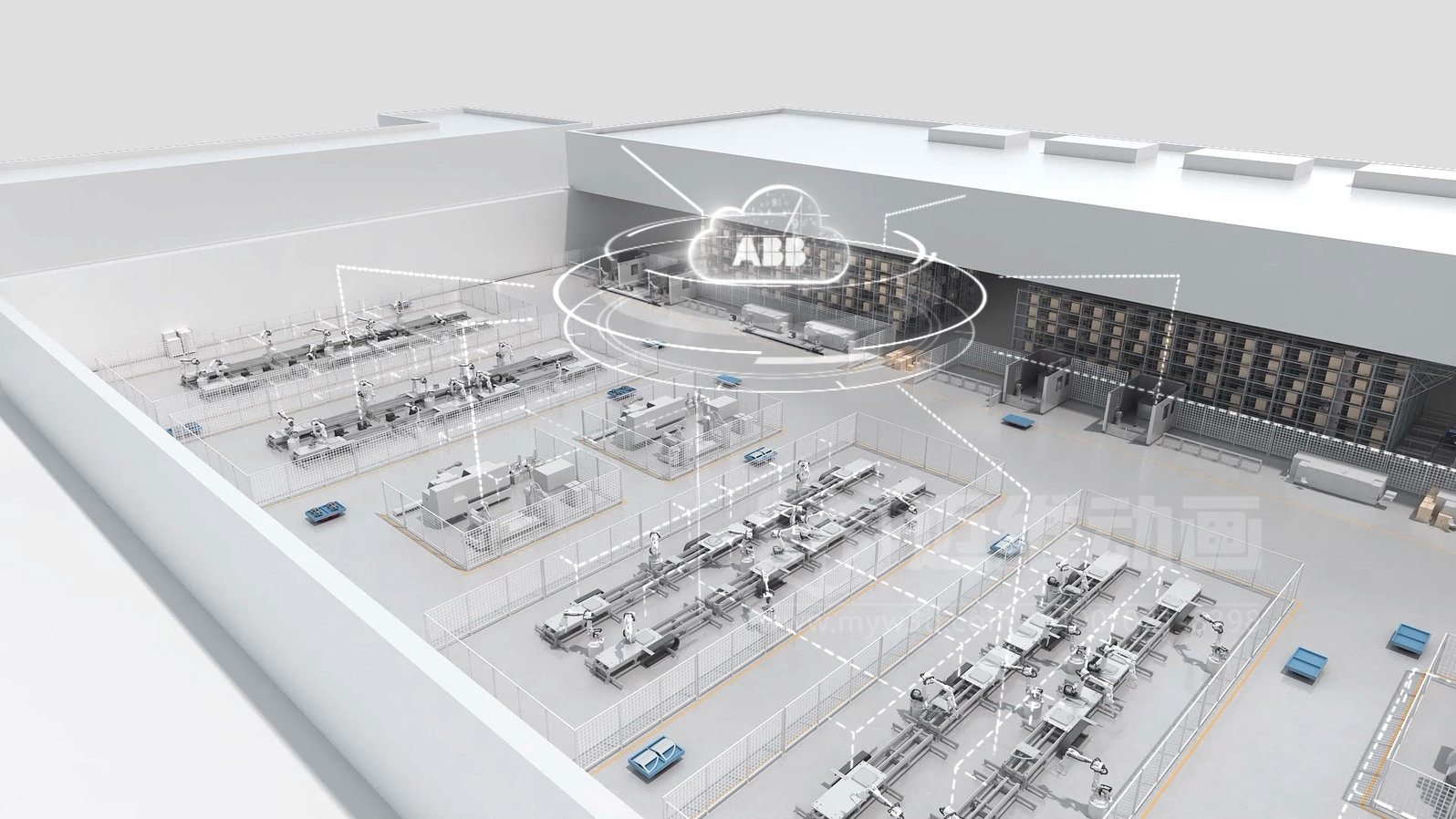 3D 動(dòng)畫(huà)透視新能源汽車自動(dòng)化產(chǎn)線！零部件流轉(zhuǎn)、精準(zhǔn)裝配全程可視化，一眼看懂硬核智造(圖5)